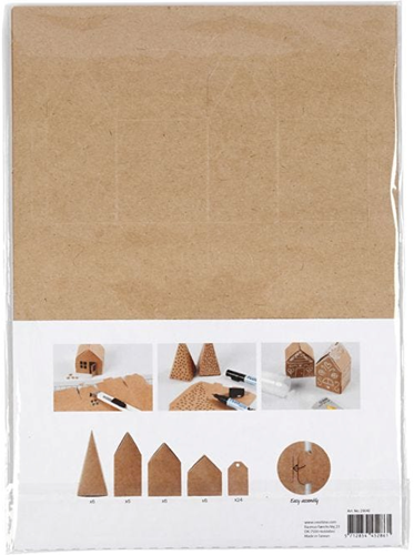 CC Kartonnen Huizen en Bomen 5,7-10 cm Kraft