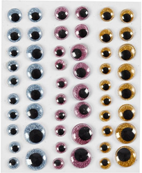 CC Wiebelogen d:  8, 12, 15 mm Blauw Goud Rood 54 stuks