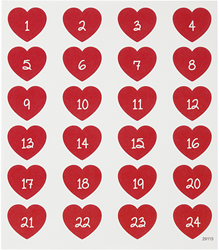 CC Stickervel Soft Cijfers Rood Advent 15x16,5 cm 24 stuks