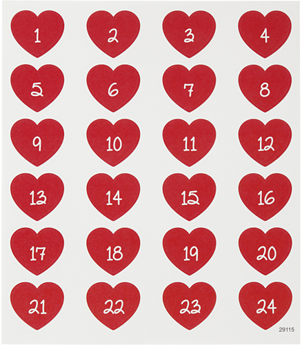CC Stickervel Soft Cijfers Rood 15x16,5 cm 24 stuks