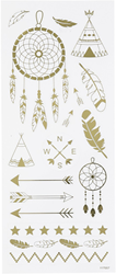 CC Stickers Indianen 10x24 cm Goud 17 stuks