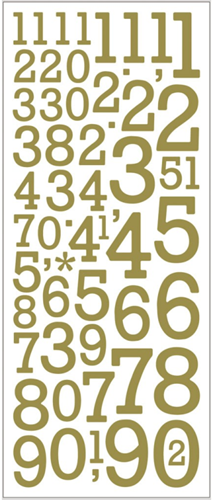 CC Glitter Stickers 10x24 cm Gouden Cijfers
