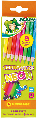Jolly Supersticks Kleurpotloden Neon 8 stuks