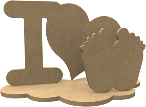 MDF Figuren I Love Set 24x14 cm