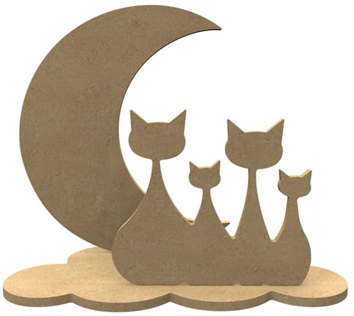 MDF Figuren Katten Set 24x20 cm
