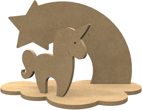 MDF Figuren Eenhoorn Set 24x15 cm