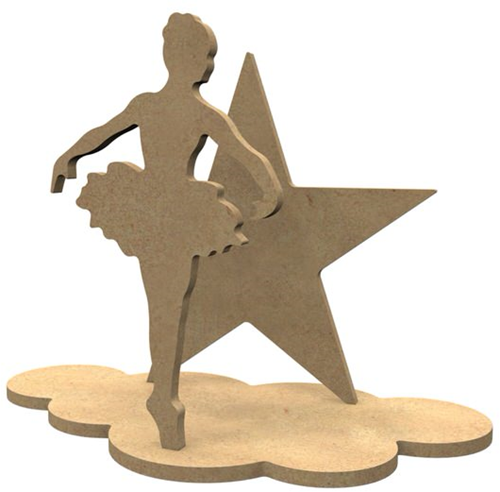 MDF Figuren Ballerina Set 24x18 cm