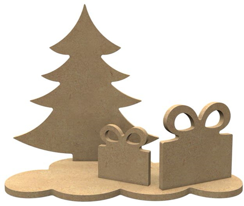 MDF Figuren Kerstboom Set 24x19 cm