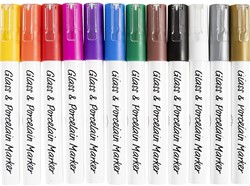 C Glass and Porcelain Marker Semi-Opaque Set of 12 pieces
