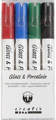 CC Glas- en Porseleinstift Semi-dekkend Set Basis 4 stuks-2