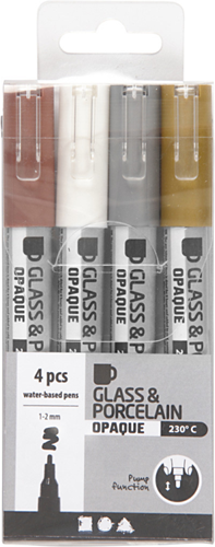 CC Glas- en Porseleinstift Dekkend Set Metallic 4 stuks-2
