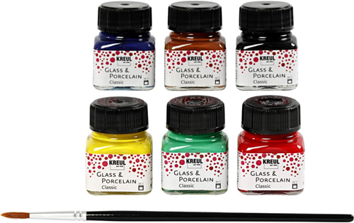 Kreul Glass and Porcelain Paint Classic Set 6x20 ml