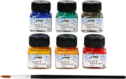 Kreul Glass and Porcelain Paint Clear Set 6x20 ml
