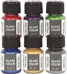 CC Glass Color Metal, assorted colours, 6x30 ml/ 1 pack