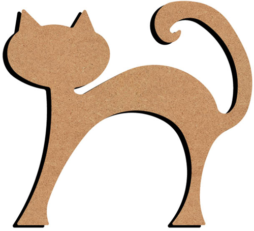 MDF Figuur Staande Kat 26 cm
