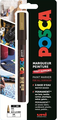 Uni Posca Verfmarker 3M Goud Blister