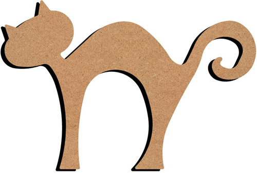 MDF Figuur Staande Kat met Bolle Rug 26 cm