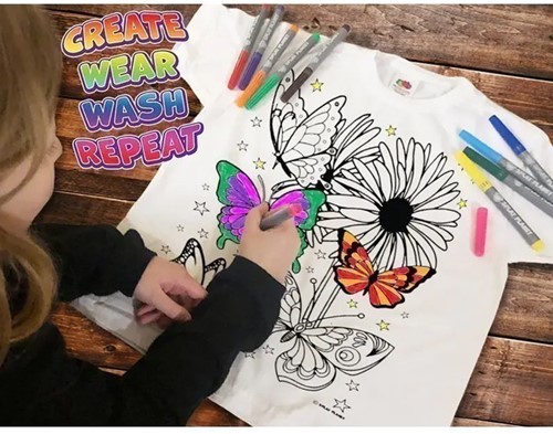 Splat Planet T-Shirt Coloring Set Butterflies (3-4 Years)-2