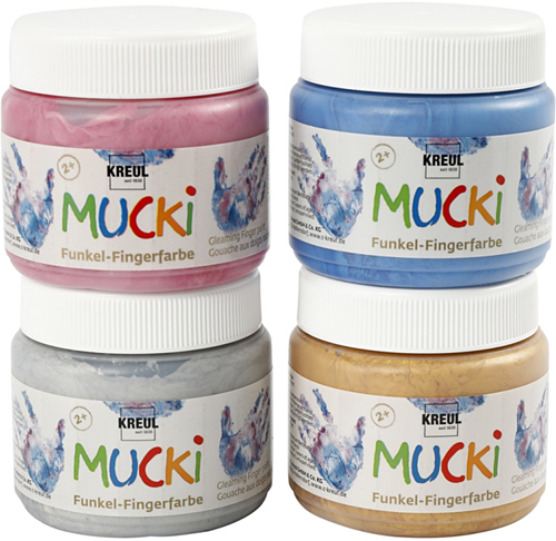 Mucki Vingerverf Set Metallic 4x150 ml