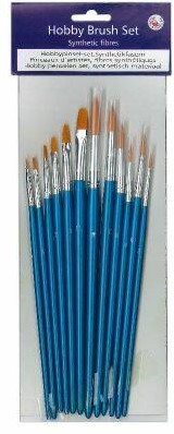 Hobby & Crafting Fun Brush Kwasten Set Synthetisch Materiaal, 12 stuks