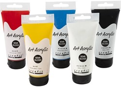 Pigment Art Acrylverf Set 5 Basiskleuren à 75 ml