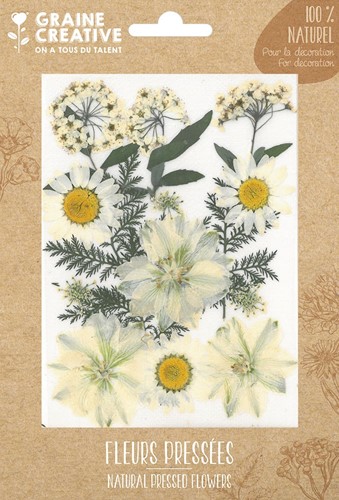 GC Natuurlijke Gedrukte Bloemen White Meadow 15 st