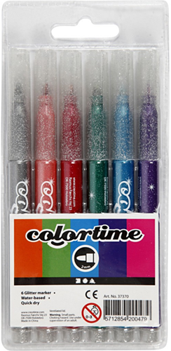 Colortime Glitterstiften Set 6 stuks-2