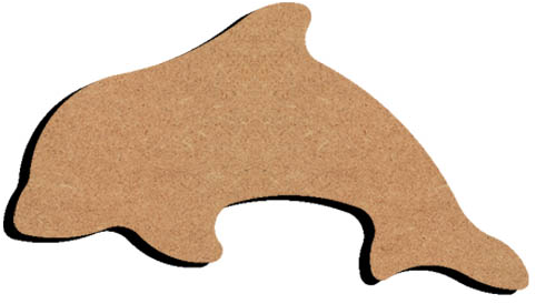 MDF Figuur Dolfijn 10 cm