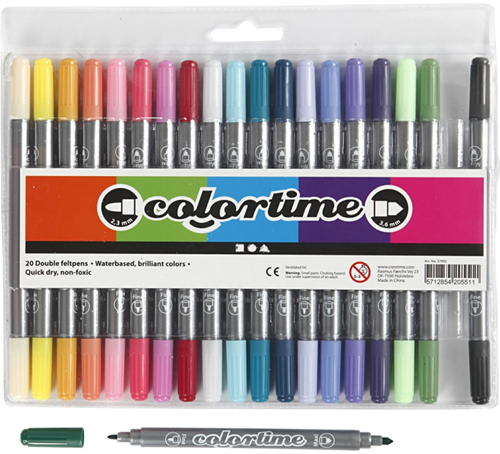 Colortime Dubbelstiften Extra Set 20 stuks-2