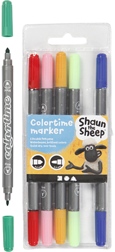 CC Marker, assorted colours, line 2,3+3,6 mm, 6 pc/ 1 pack