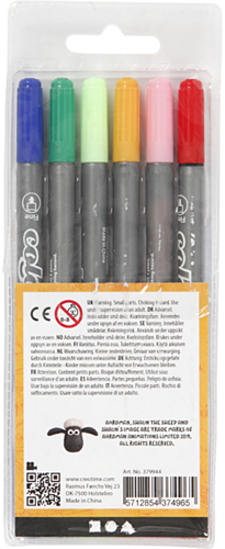 CC Marker, assorted colours, line 2,3+3,6 mm, 6 pc/ 1 pack-2