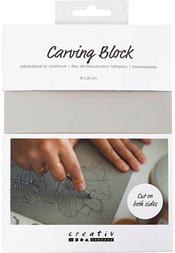 CC Linoleumplaat Rubber 15 x 20cm Lichtgrijs