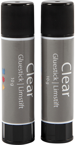 CC Clear Glue Stick, Round, 10 g, 2 pc/ 1 pack