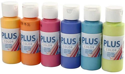 Plus Color Acrylic Paint Set 6x60 ml Colorful-2