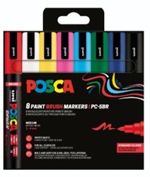 Uni Posca PC-5M Brushmarker Set 8 Stuks