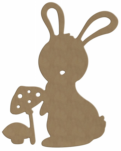 Gomille MDF Figuur Konijn met Paddestoel 30 cm