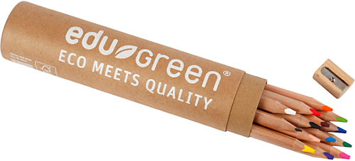 Edu Green Jumbo Kleurpotloden Set Koker 12 stuks