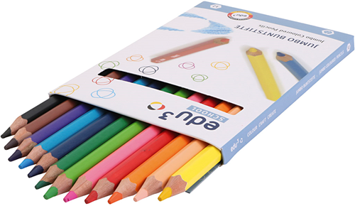 Edu Jumbo Zeshoek Kleurpotloden Set 12 stuks