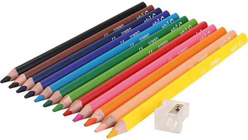 Edu Jumbo Driehoek Kleurpotloden Set Dik 12 stuks-2