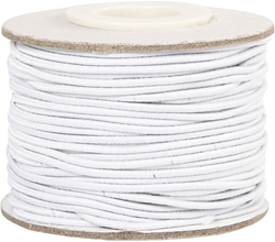 CC Elastic Beading Cord, white, thickness 1 mm, 25 m/ 1 roll