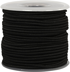 CC Elastic Beading Cord, black, thickness 2 mm, 25 m/ 1 roll