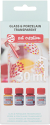 TAC Glas en Porseleinverf Transparant Set 4x30 ml Roze