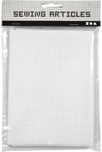 CC Aida Fabric, white, size 50x50 cm, 35 squares per 10cm , 1 pc-2
