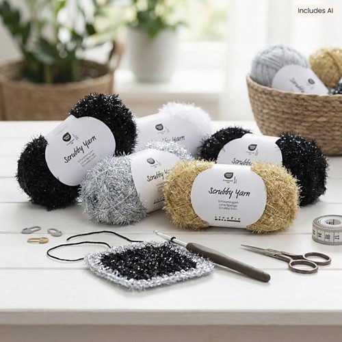 CC Scouring Sponge Yarn Black 50 g-2