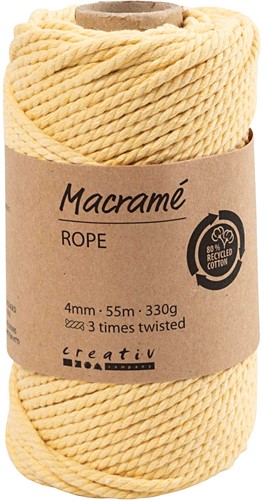 CC Macramé Koord 4 mm 55 m Lichtgeel