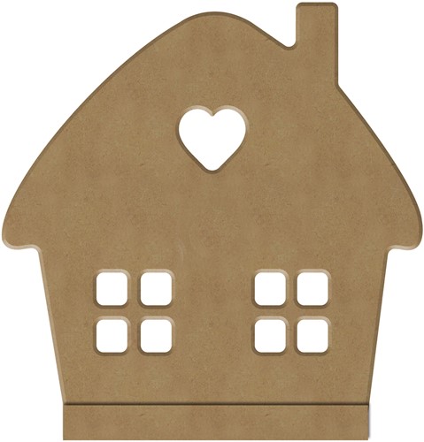 Gomille MDF Kandelaar 12x12 cm Huisje