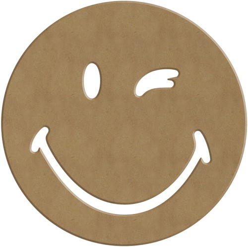 Gomille MDF Figuur 14x14 cm Smiley Knipoog