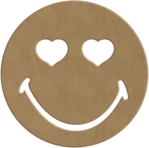 Gomille MDF Figuur 14x14 cm Smiley Harten Ogen