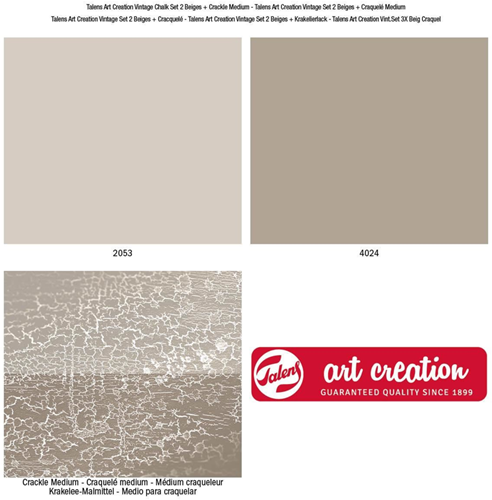 TAC Vintage Chalk Paint Set Beige with Crackle Medium-2