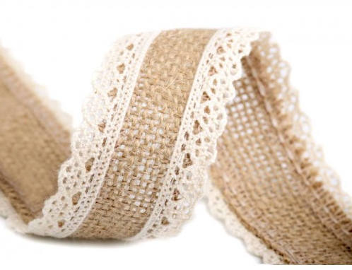 GC Jute op Rol met Kant 38 mm 1,8 m Naturel